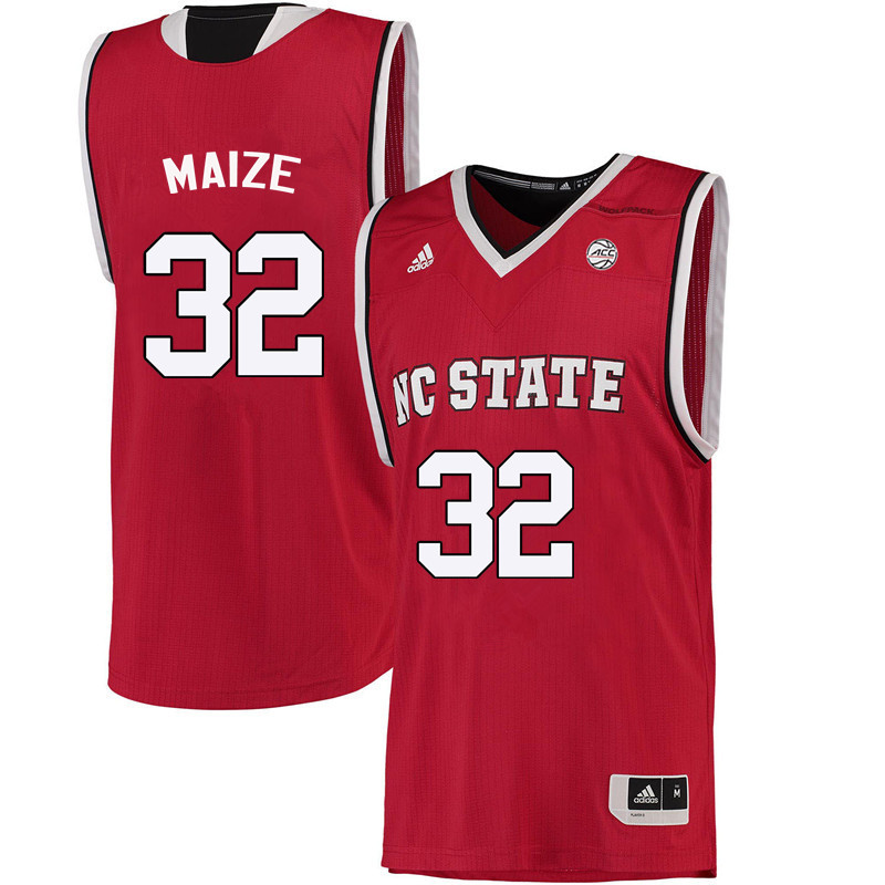 Men NC State Wolfpack #32 Akela Maize College Basketball Jerseys-Red - Click Image to Close